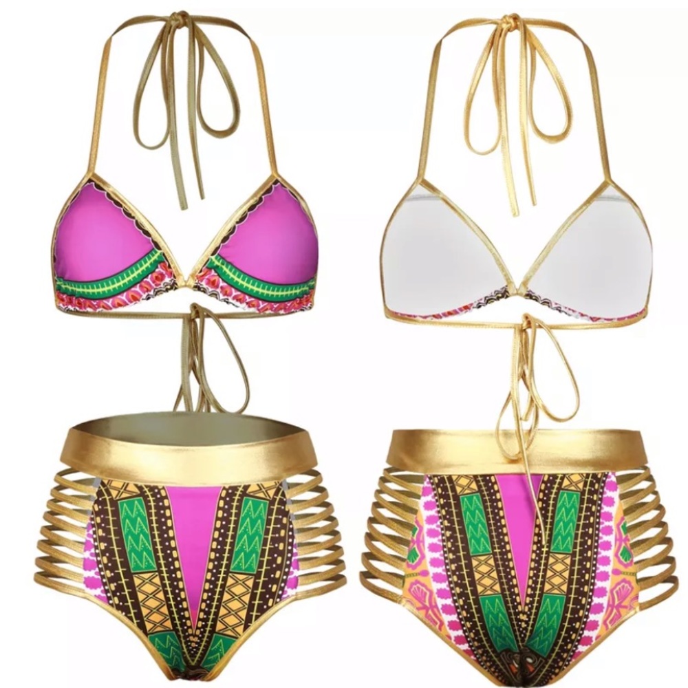 High Waist Bikini Set Pink